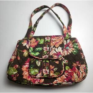 Vera Bradley English Rose "floral Bag" soft quilted purse with lots of pockets
